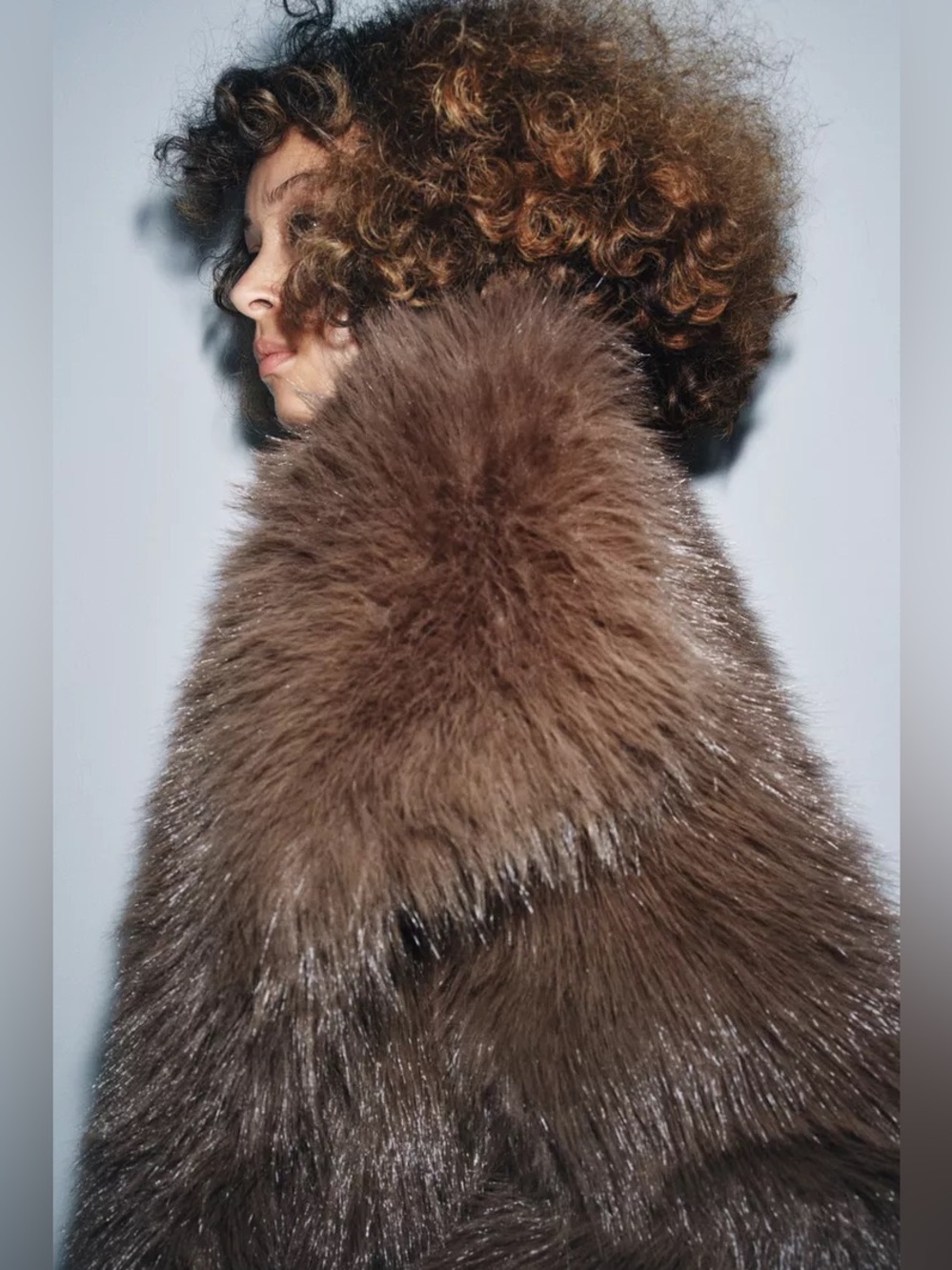 Short Faux Fur Coat Lapel Collar Long Sleeves Chic Viral Brown Teddy Coat Small - Picture 5 of 16